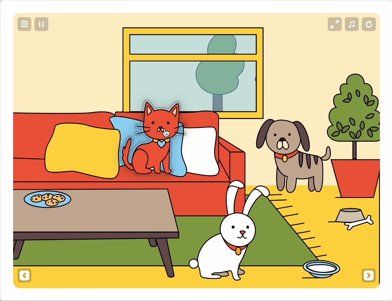 Pets Pals title screen, a TinyTap learning game